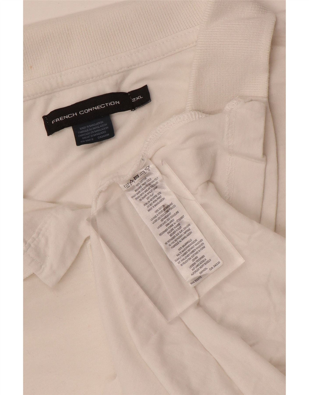 Camisa polo masculina French Connection 2XL algodão branco