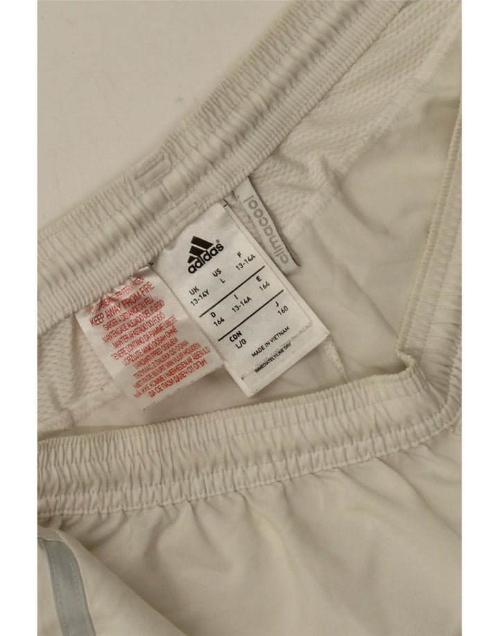 Shorts esportivos Adidas Boys Climacool 13-14 anos branco poliéster