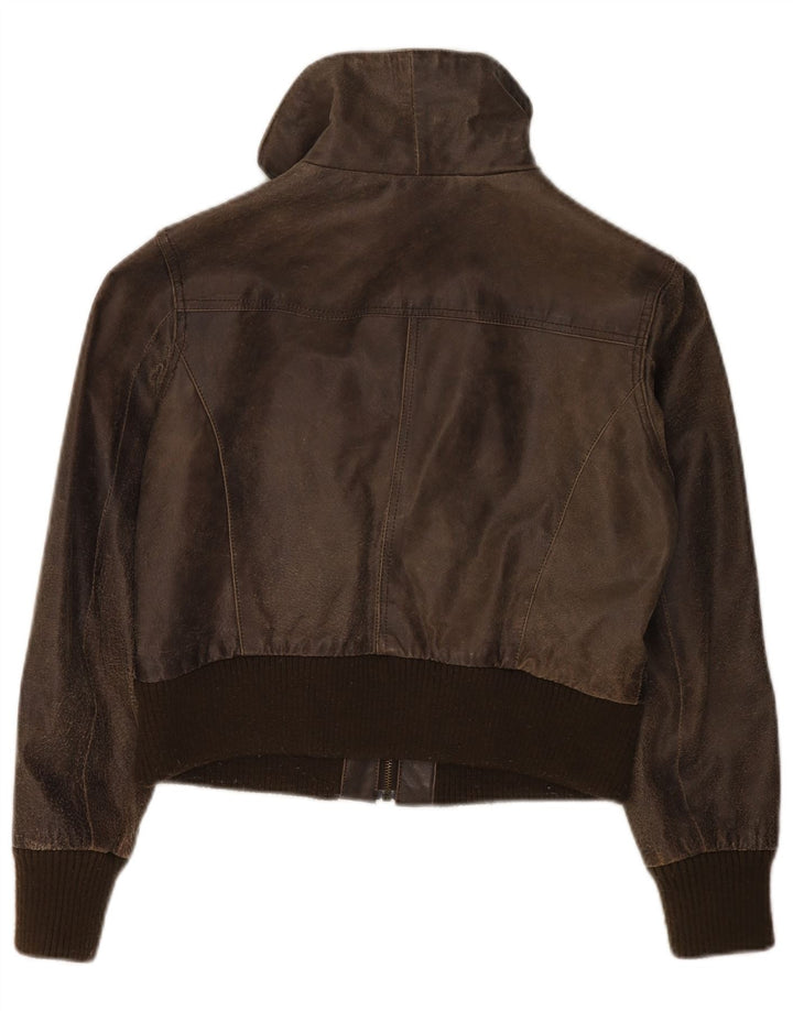 Jaqueta feminina de couro BAY UK 16 grande couro marrom