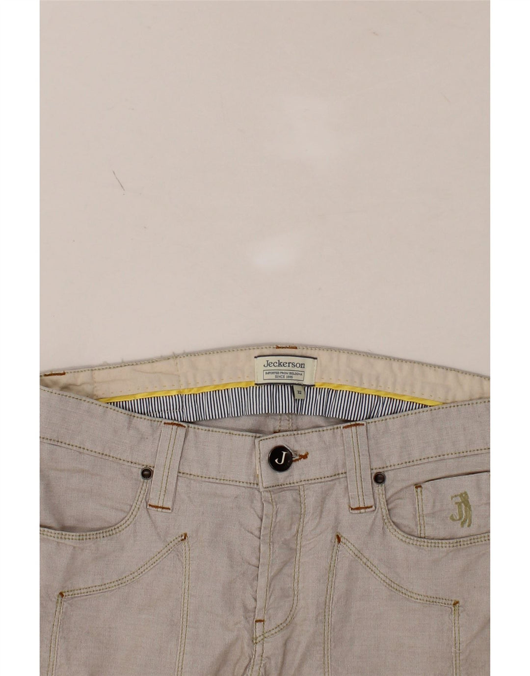 JECKERSON Womens Slim Casual Trousers W32 L31 Grey Cotton Vintage Jeckerson and Second-Hand Jeckerson from Messina Hembry 