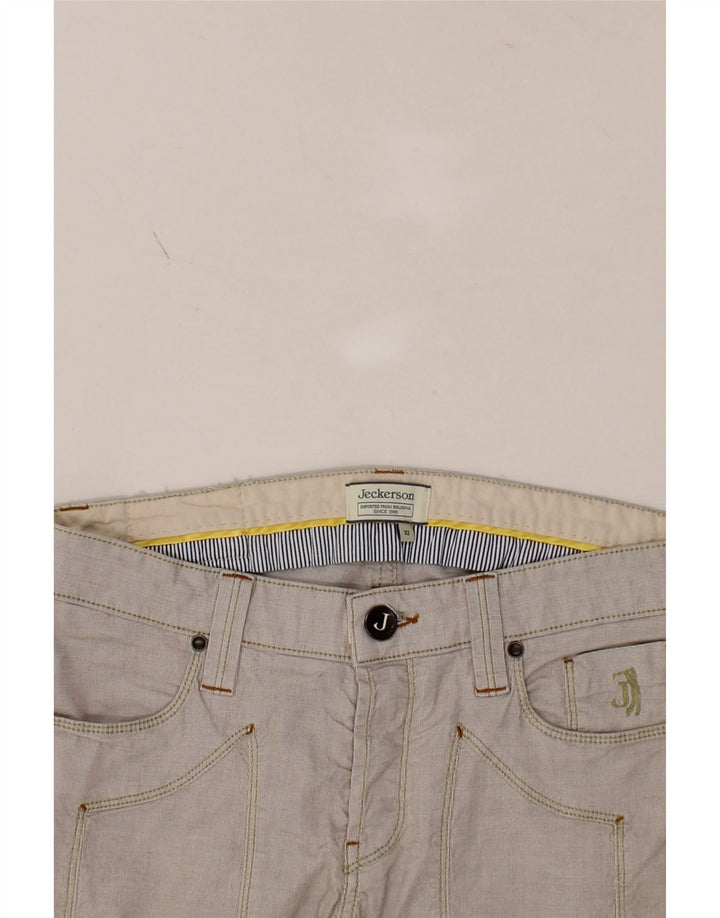 JECKERSON Womens Slim Casual Trousers W32 L31 Grey Cotton Vintage Jeckerson and Second-Hand Jeckerson from Messina Hembry 
