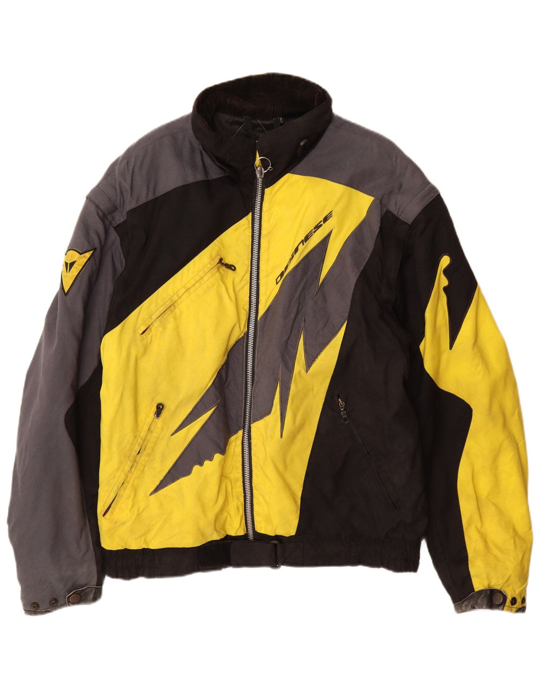 Jaqueta masculina Dainese Moto Racer Biker UK 38 Medium Yellow Colourblock Nylon