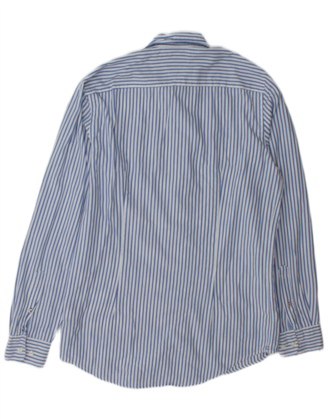 Tommy Hilfiger Camisa masculina Slim Fit de algodão listrado azul médio