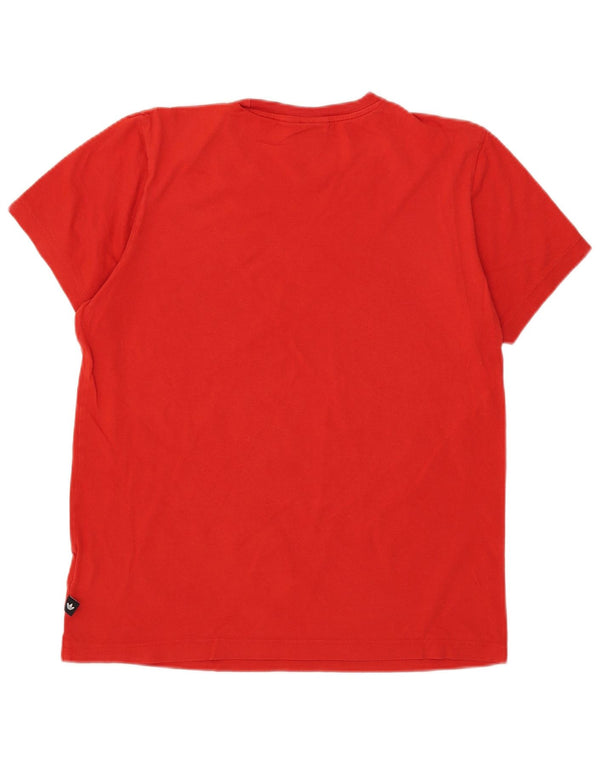 Adidas Mens Graphic T-Shirt Top Médio Algodão Vermelho