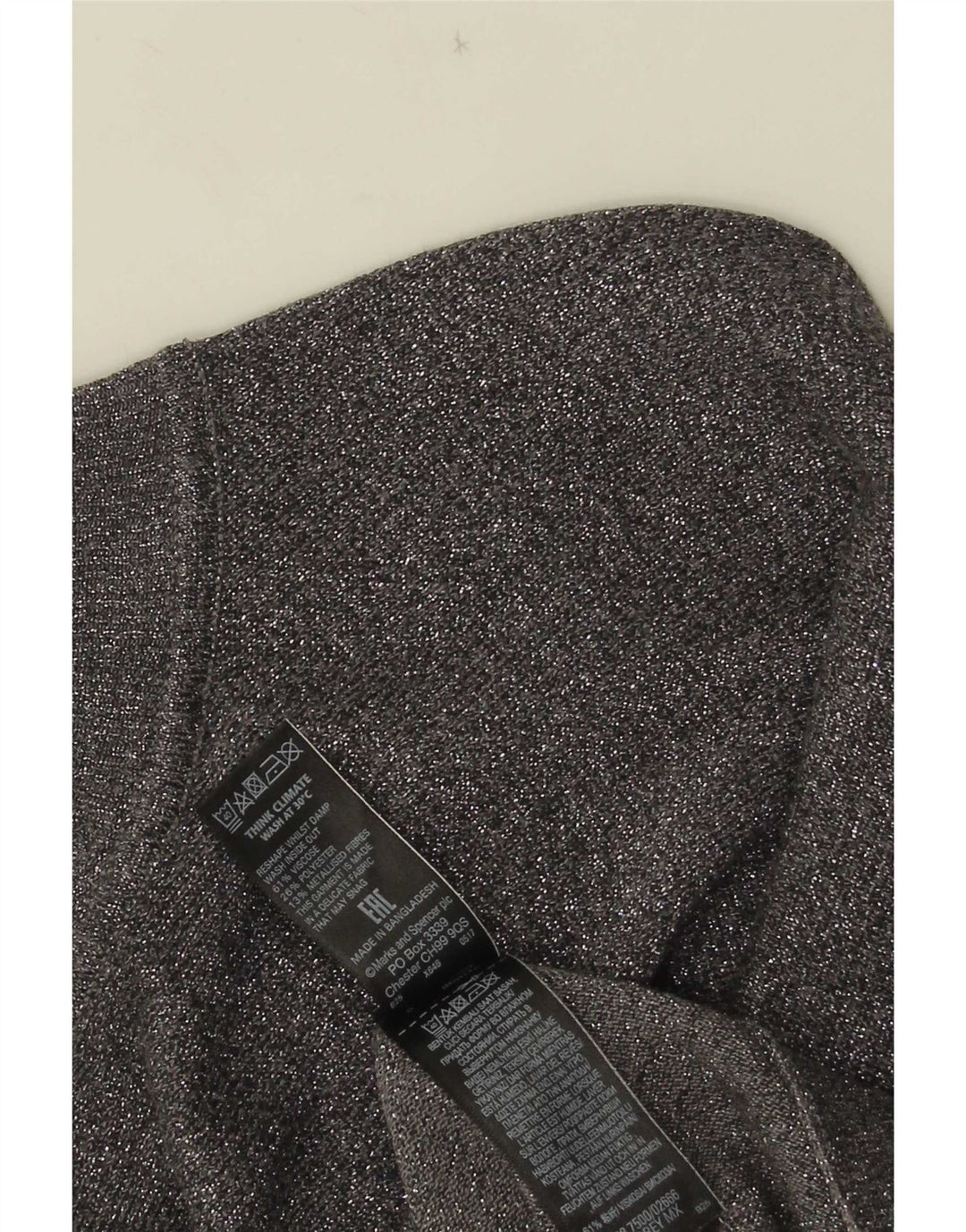Suéter feminino Marks & Spencer com gola tartaruga Reino Unido 14 cinza médio manchado