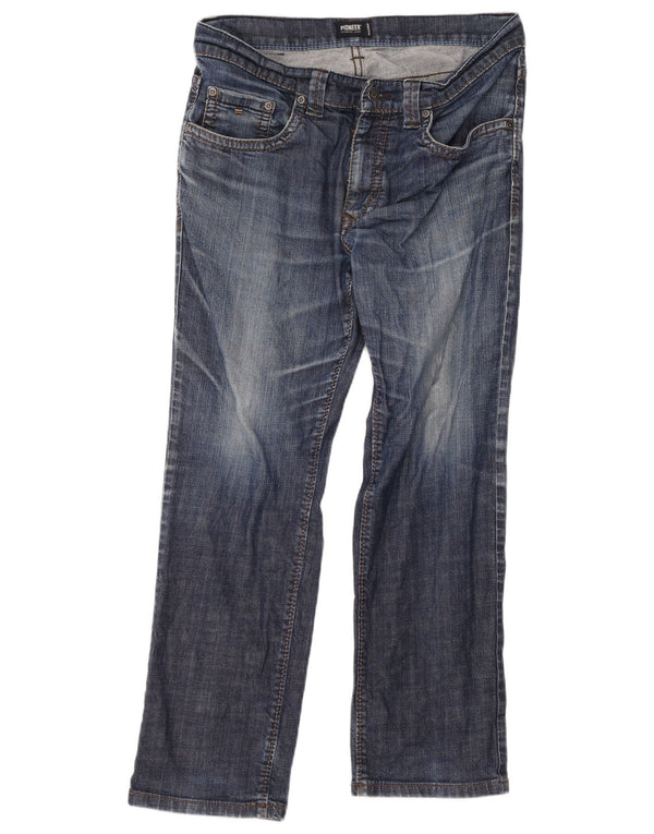 Pioneer Mens Straight Jeans W36 L30 Azul Algodão
