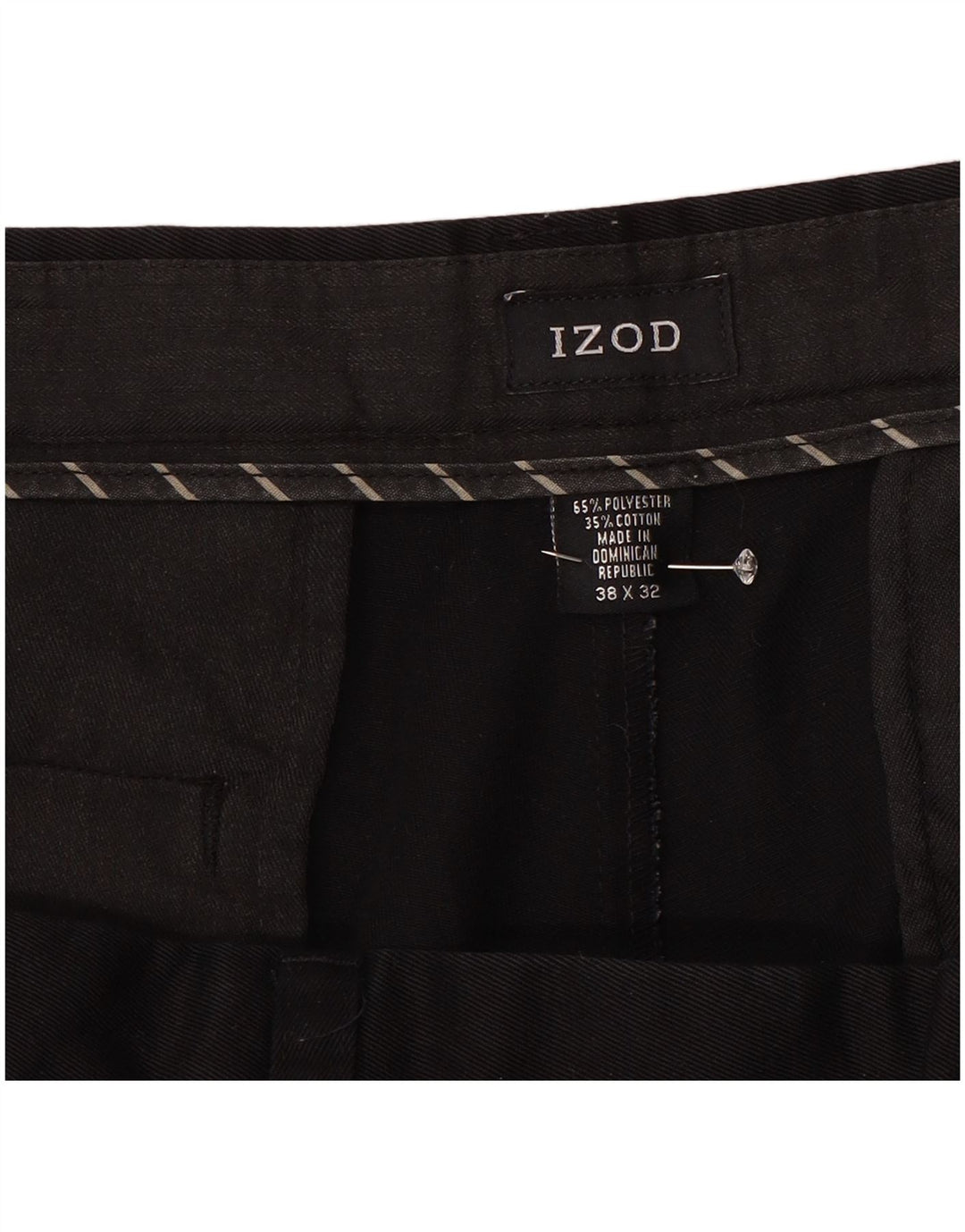 Calça Chino Masculina Izod W38 L31 Poliéster Preto