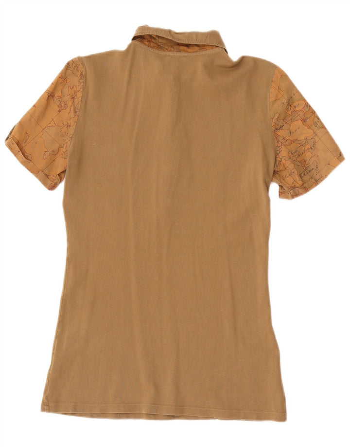 Camisa polo feminina ALVIERO MARTINI IT 42 algodão xadrez cáqui médio