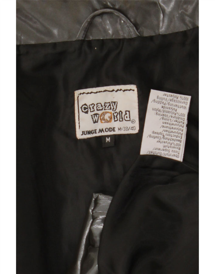 Crazy World Womens Oversized Bomber Jacket UK 14 poliéster preto médio