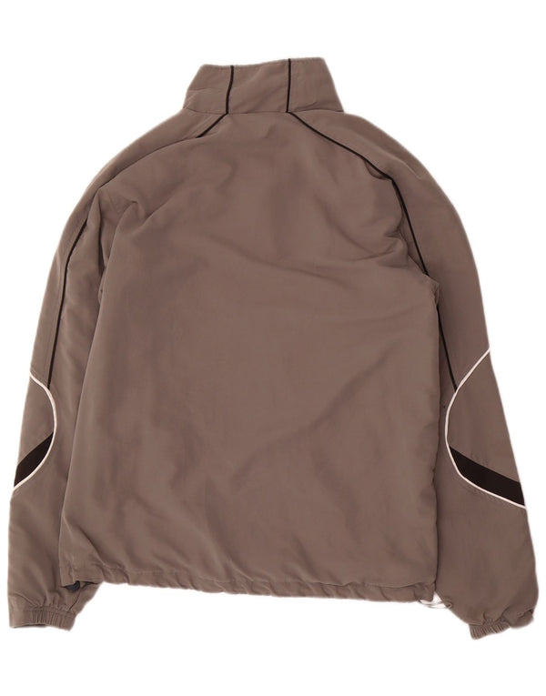 Asics Mens Tracksuit Top Jacket Grande Cinza Colourblock Poliéster