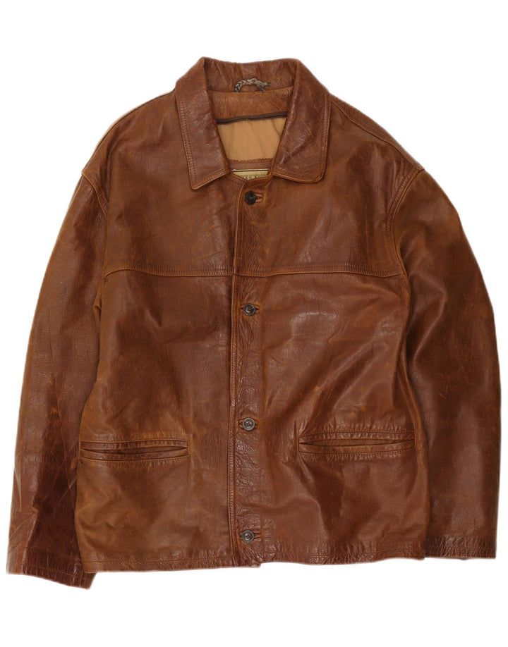 Jaqueta de couro masculina Bello Boys UK 42 XL marrom