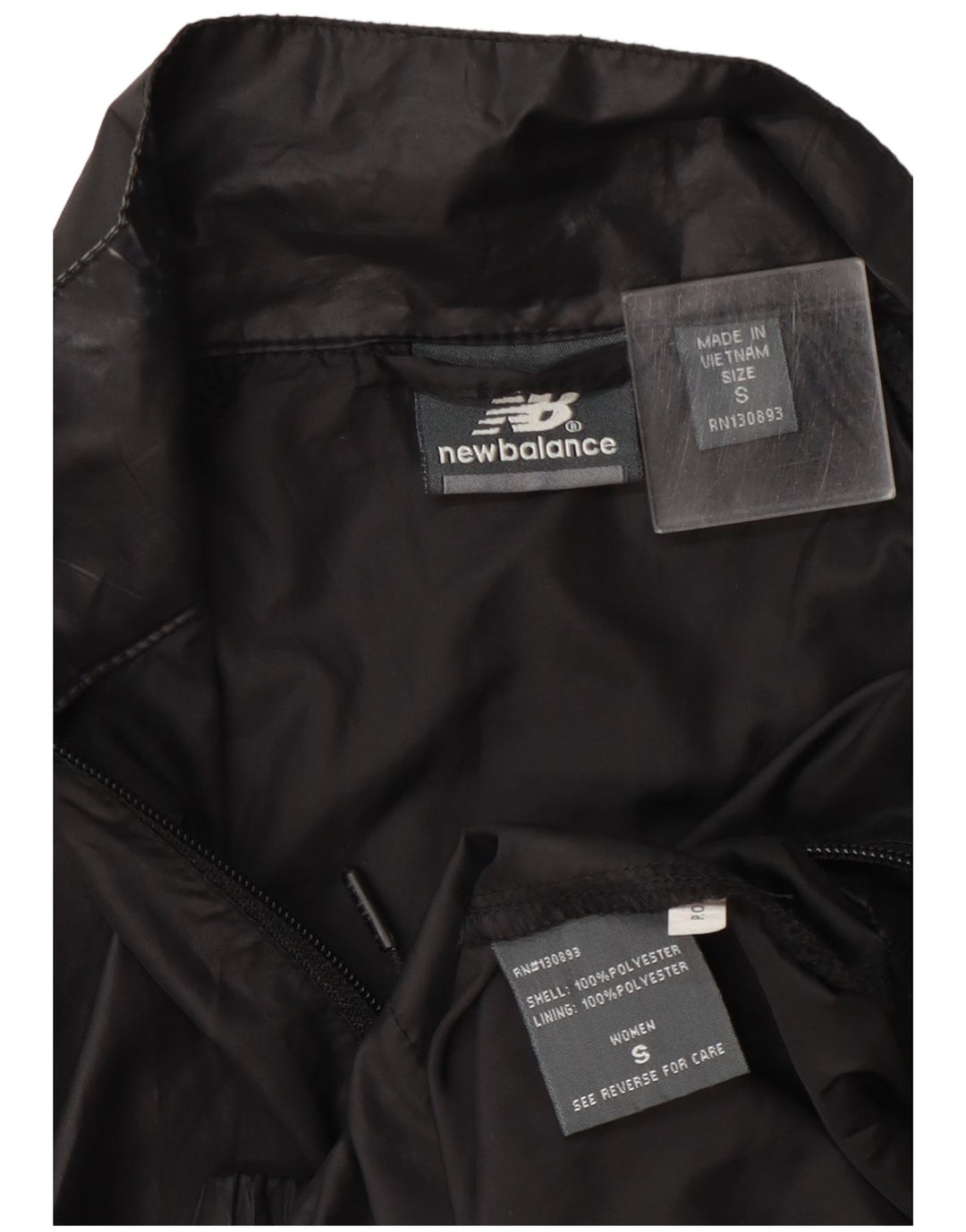 New Balance Womens Graphic Tracksuit Top Jacket UK 8 Pequeno Poliéster Preto