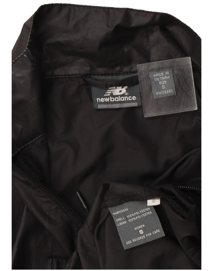 New Balance Womens Graphic Tracksuit Top Jacket UK 8 Pequeno Poliéster Preto