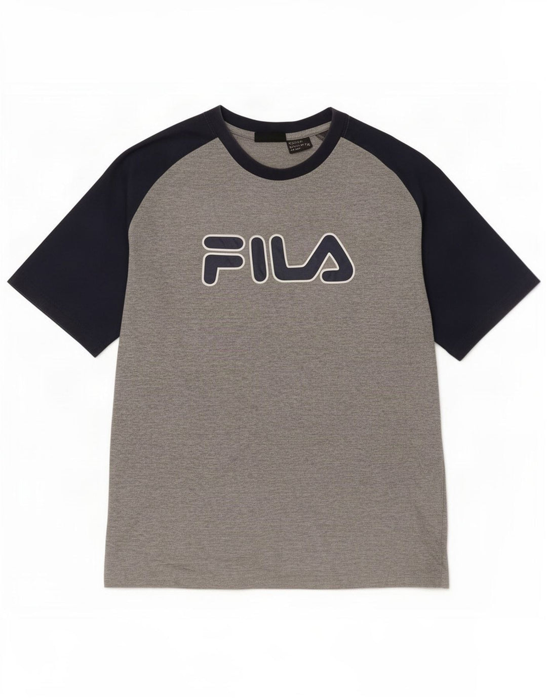 Fila Camiseta masculina gráfica Top pequeno bloco cinza