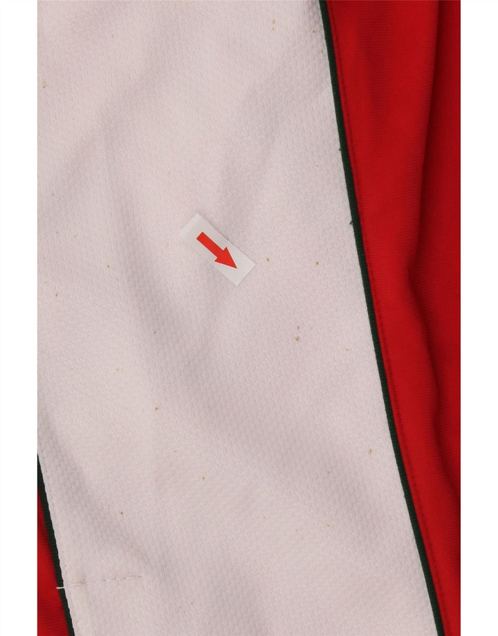 Calças de treino femininas vintage IT 40 poliéster vermelho pequeno Colourblock