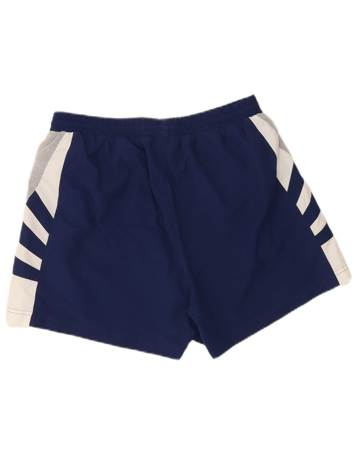 Shorts esportivos masculinos Adidas grande poliéster colorblock azul marinho