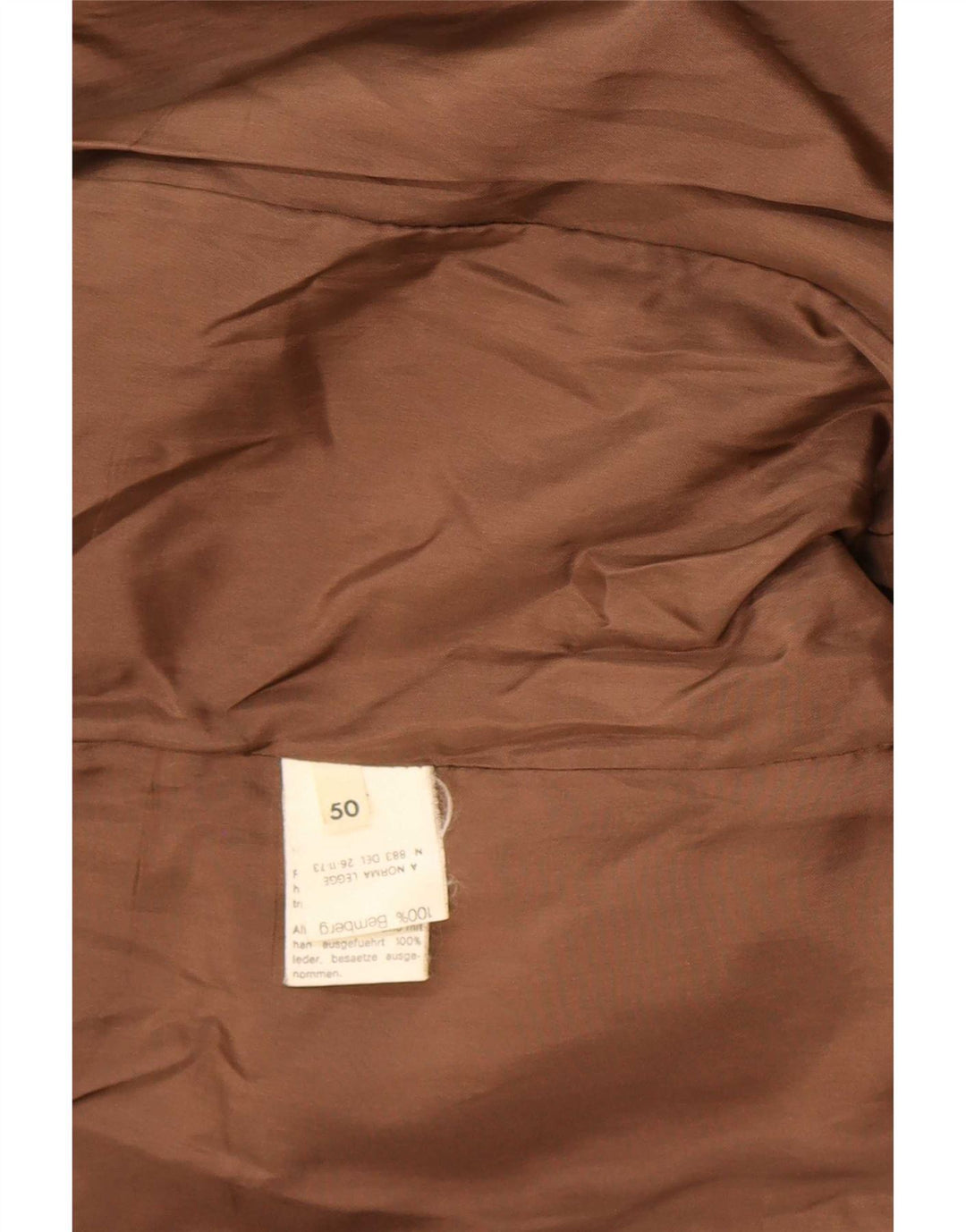 Casaco de couro militar vintage masculino com peito duplo IT 50 grande marrom
