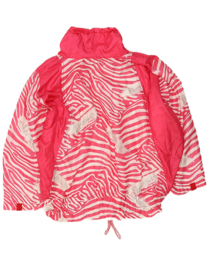 Pulôver Ellesse feminino com estampa de animal rosa, jaqueta UK 22 3XL