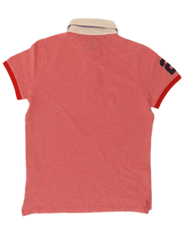 Camisa polo masculina de rugby Tommy Hilfiger Graphic Slim Fit médio algodão vermelho