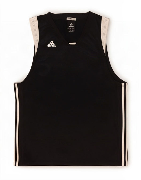 Adidas Mens Climacool Vest Top Grande Preto Colorblock Poliéster
