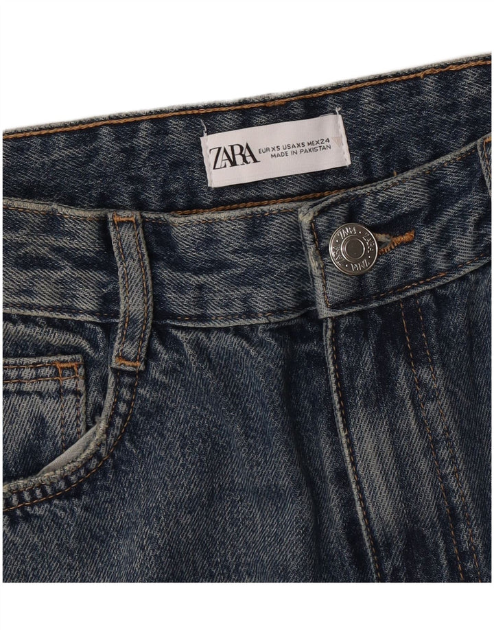 Saia jeans feminina Zara XS W24 azul