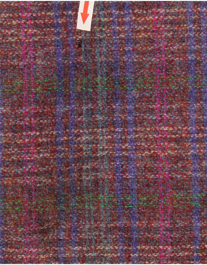 Saia midi feminina Pitlochry Reino Unido 14 médio W30 lã xadrez multicolorida