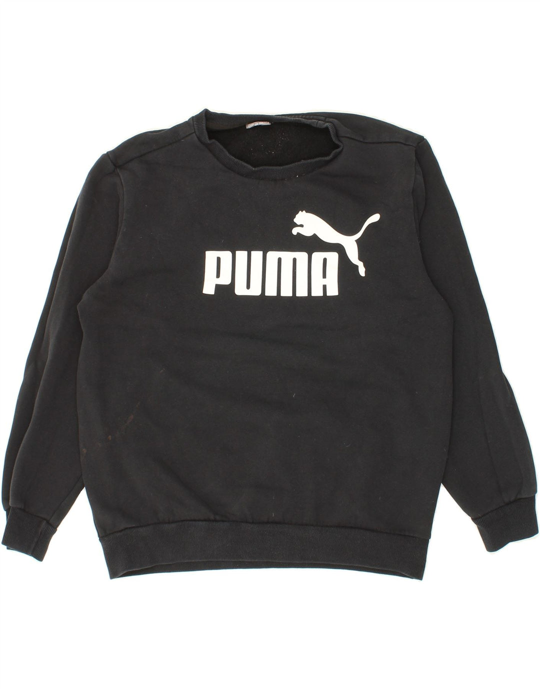 PUMA Mens Graphic Sweatshirt Jumper Medium Black Cotton Vintage Puma and Second-Hand Puma from Messina Hembry 