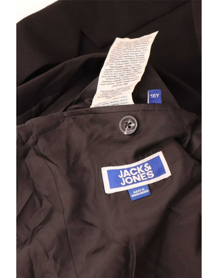 Jaqueta blazer de 2 botões Jack & Jones Boys 15-16 anos preto poliéster