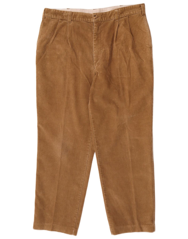 Calça masculina de veludo cotelê Marks & Spencer W38 L29 algodão marrom