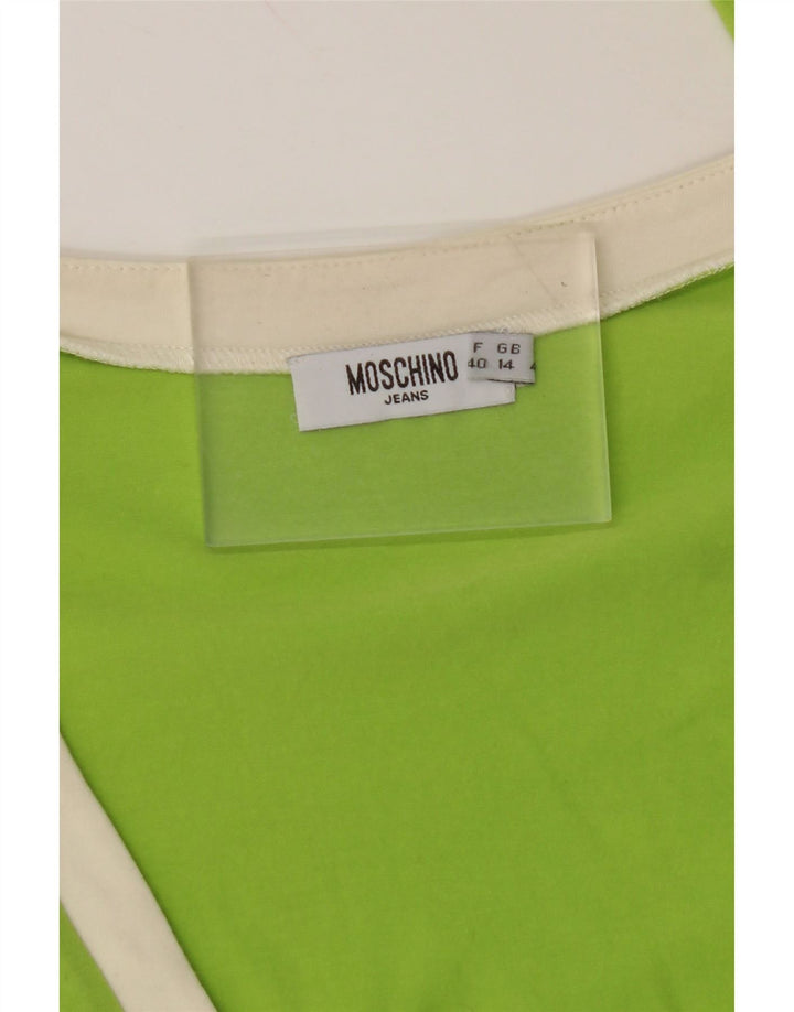 Top cardigã feminino MOSCHINO UK 14 verde médio
