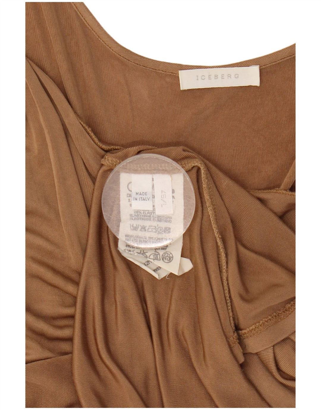 Colete feminino Iceberg Top IT 46 grande viscose marrom