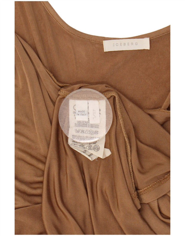 Colete feminino Iceberg Top IT 46 grande viscose marrom