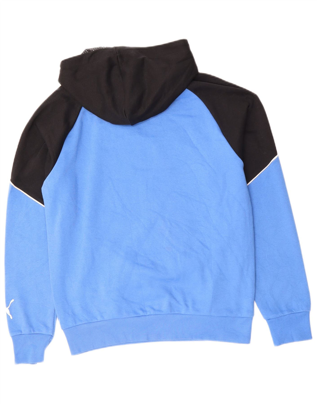 PUMA Mens Graphic Hoodie Jumper Pequeno Azul Colorblock