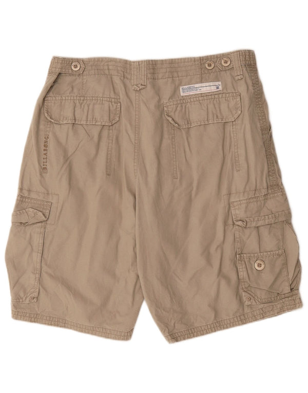 Shorts cargo masculino Billabong W34 grande algodão bege