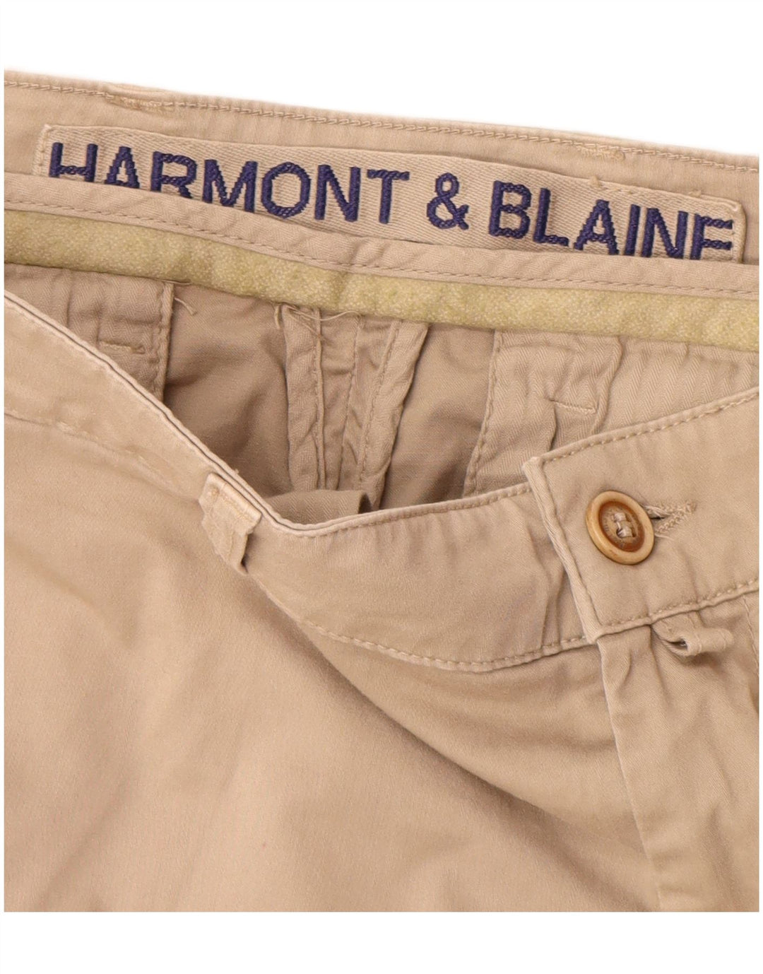 Shorts Chino Masculino HARMONT & BLAINE IT 52 XL W34 Algodão Bege