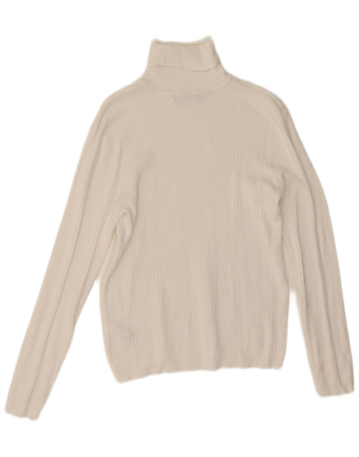 Suéter feminino Marks & Spencer com gola redonda UK 12 médio off white