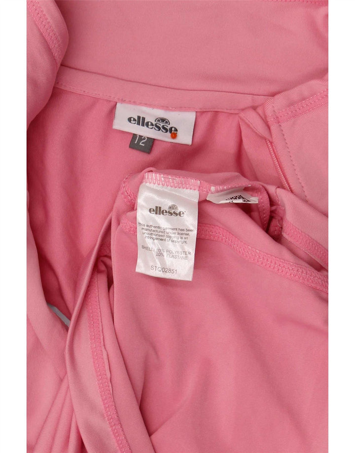 Ellesse Top feminino com zíper e manga comprida UK 12 poliéster rosa médio