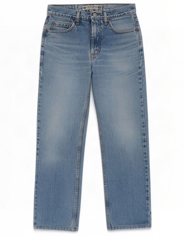 Carrera Mens Straight Jeans W31 L28 Azul Algodão
