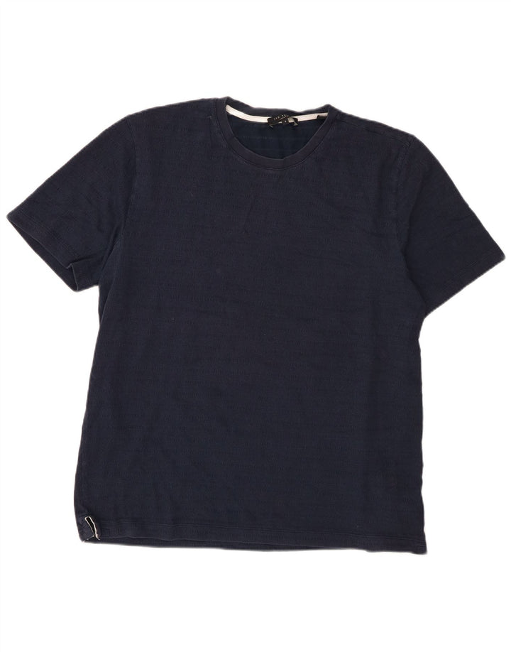 Camiseta masculina Ted Baker tamanho superior 4 grande algodão azul marinho