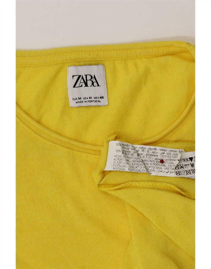 Camiseta masculina Zara Top médio algodão amarelo