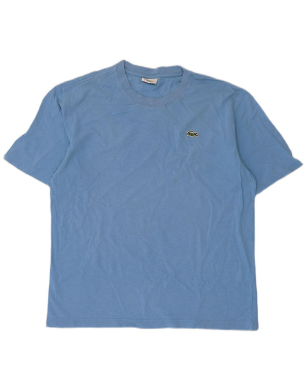 Camiseta masculina Lacoste tamanho superior 4 algodão azul médio