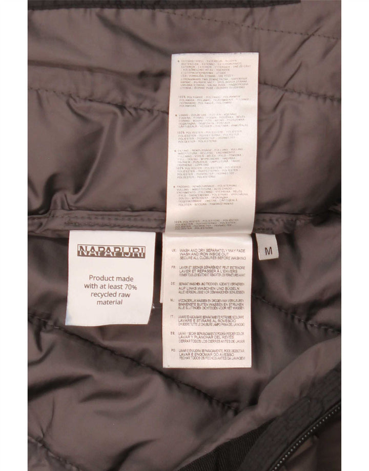 Jaqueta masculina acolchoada com capuz Napapijri Reino Unido 38 bloco colorido preto médio