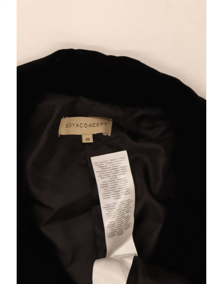 Jaqueta blazer feminina vintage de veludo com botões duplos UE 40 médio preto