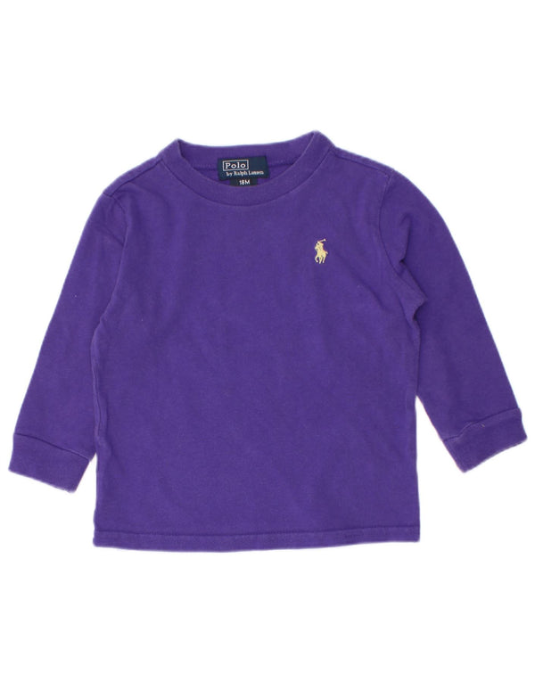 Top Polo Ralph Lauren para bebês meninas manga comprida 12-18 meses algodão roxo