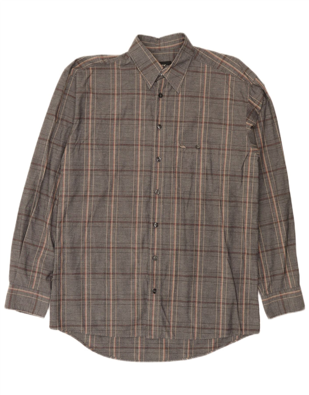 Camisa masculina Camel Active pequena xadrez cinza