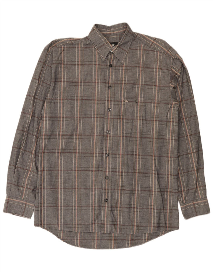 Camisa masculina Camel Active pequena xadrez cinza