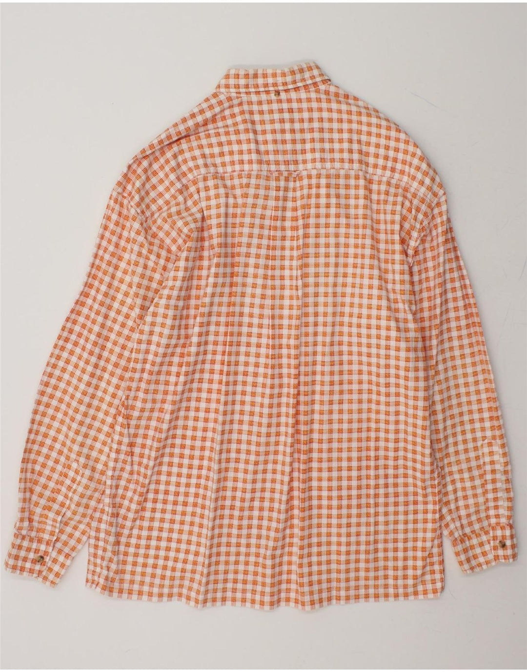 NEW FAST Mens Shirt Medium Orange Check Cotton Vintage New Fast and Second-Hand New Fast from Messina Hembry 
