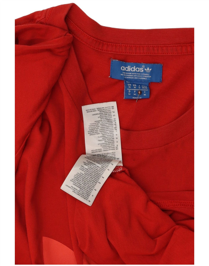 ADIDAS Mens Graphic T-Shirt Top Médio Algodão Vermelho