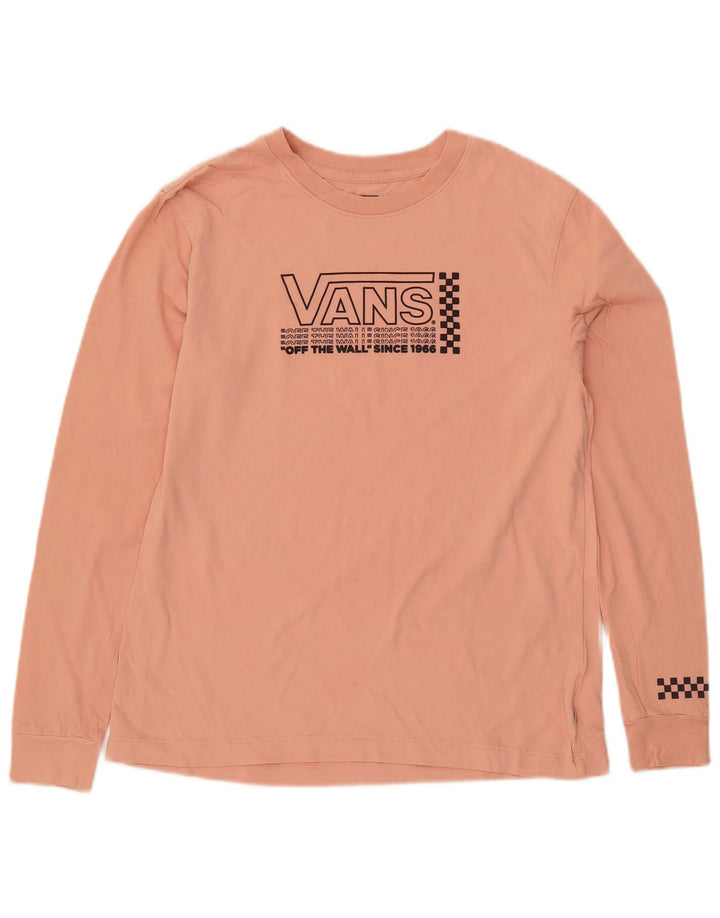 Top gráfico feminino VANS manga comprida UK 10 pequeno algodão rosa