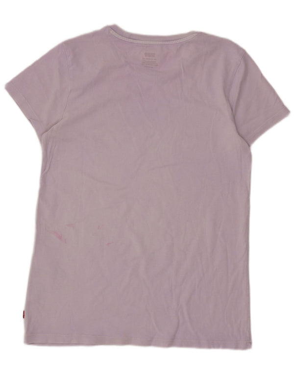 Camiseta feminina gráfica Levi's UK 6 XS algodão roxo